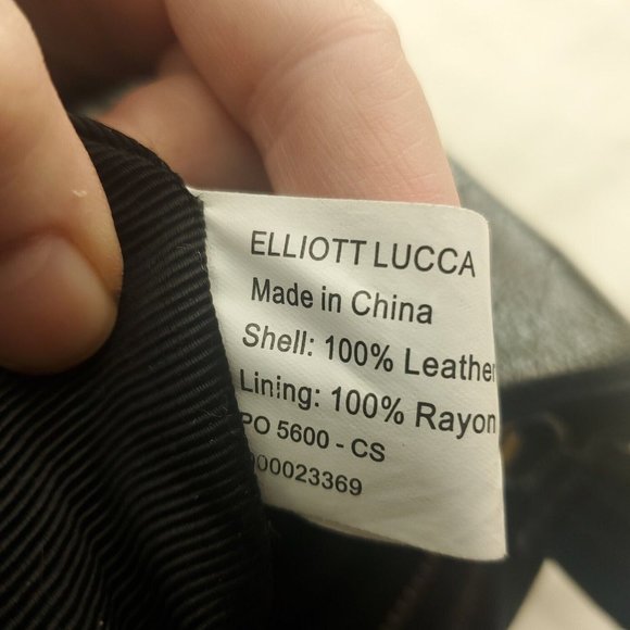 Elliott Lucca Womens Black Leather Double Handles Classic Shoulder Handbag - Picture 7 of 15